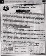 Notice for Construction of Timure Khaidi Agriculture Road and Langtang Habitat Conservation